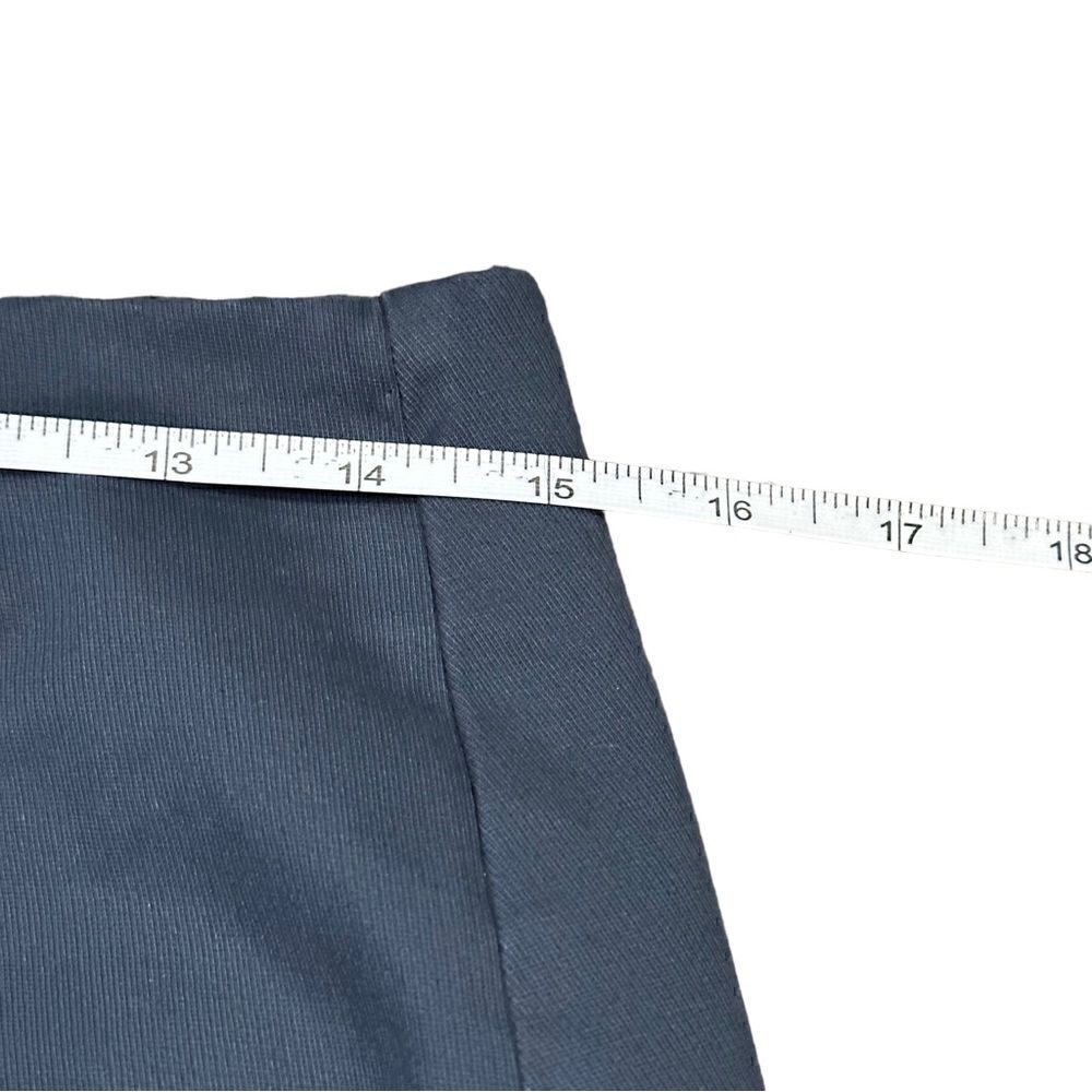 Loft Solid Blue Double Frontzip Shift Skirt - image 3